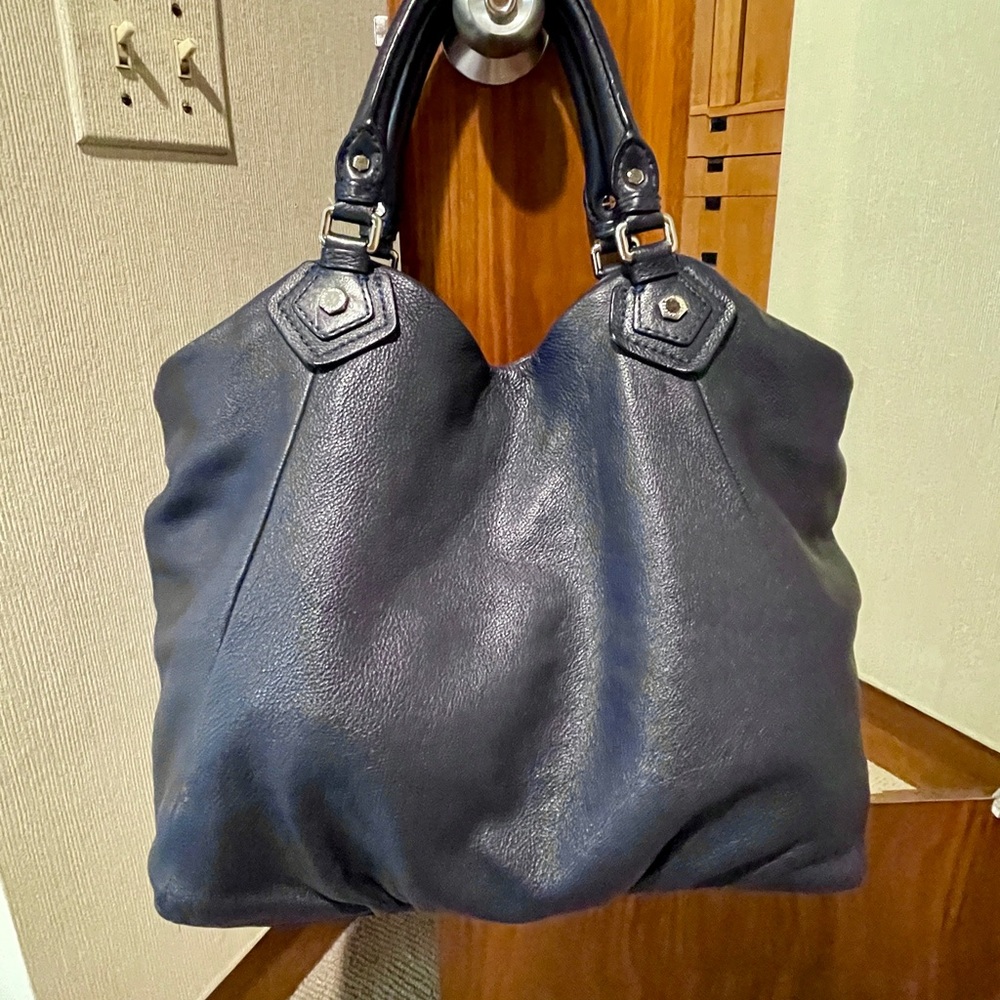 Marc by Marc Jacobs Blue Leather Crossbody Hobo Handbag - Picture 4 of 16
